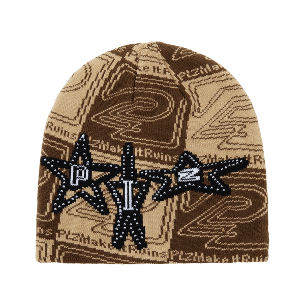 帽子 PLZ STAR BEANIE Star Beanie - Brown / PLZ Make It Ruins