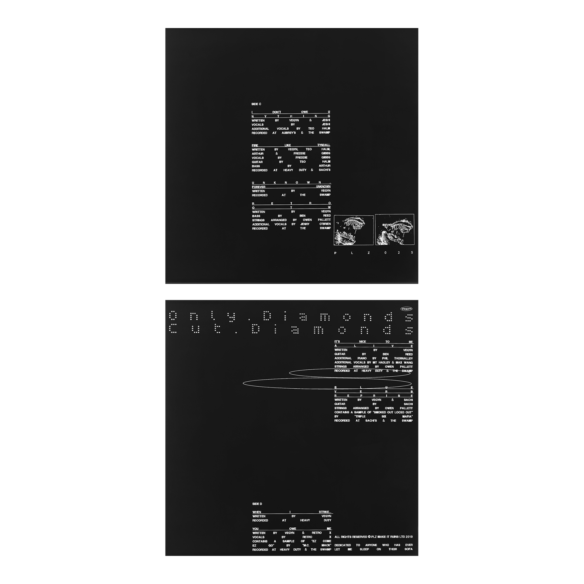 Vegyn - Only Diamonds Cut Diamonds 12" Vinyl Repress - PLZ Make It Ruins