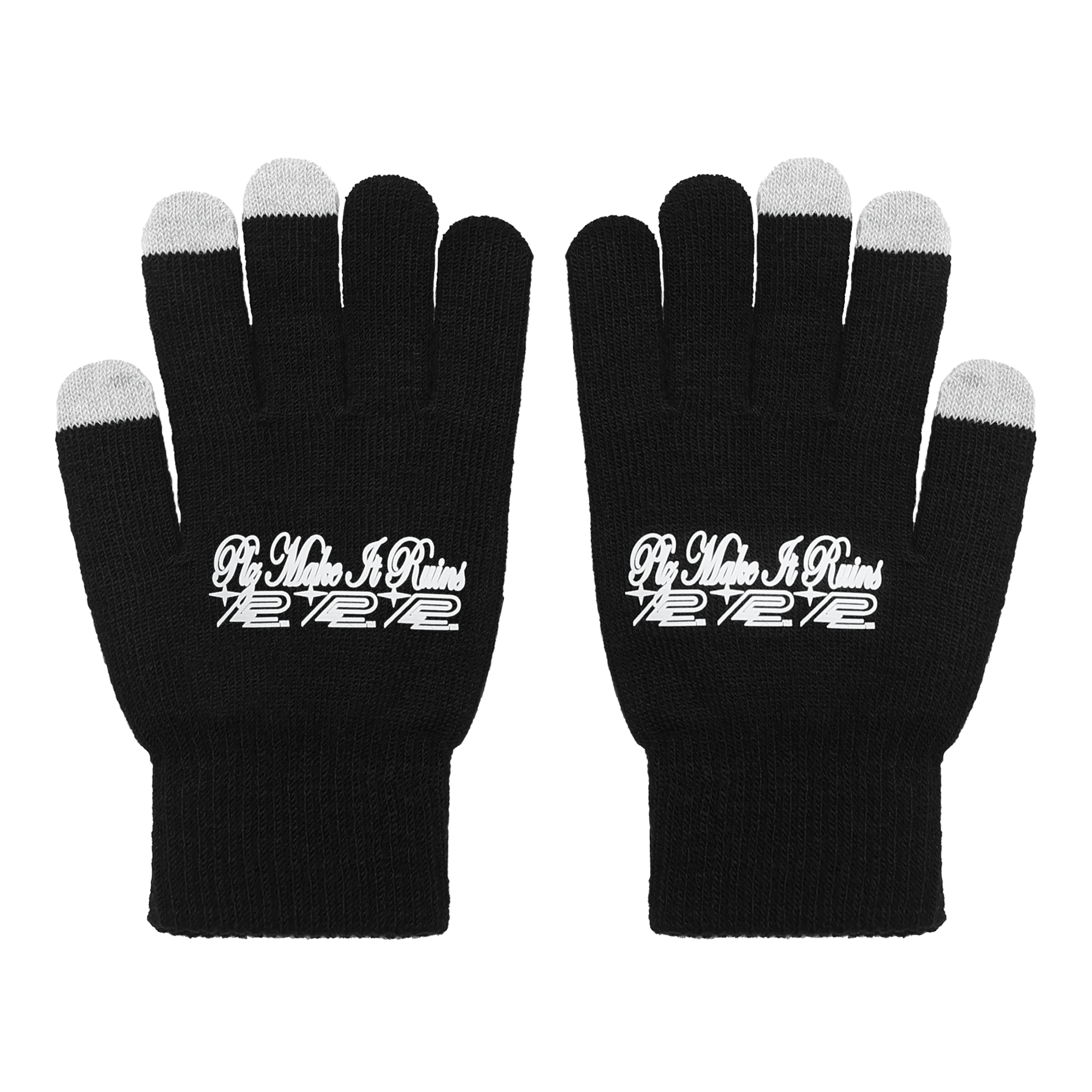 Script Logo Gloves - PLZ Make It Ruins