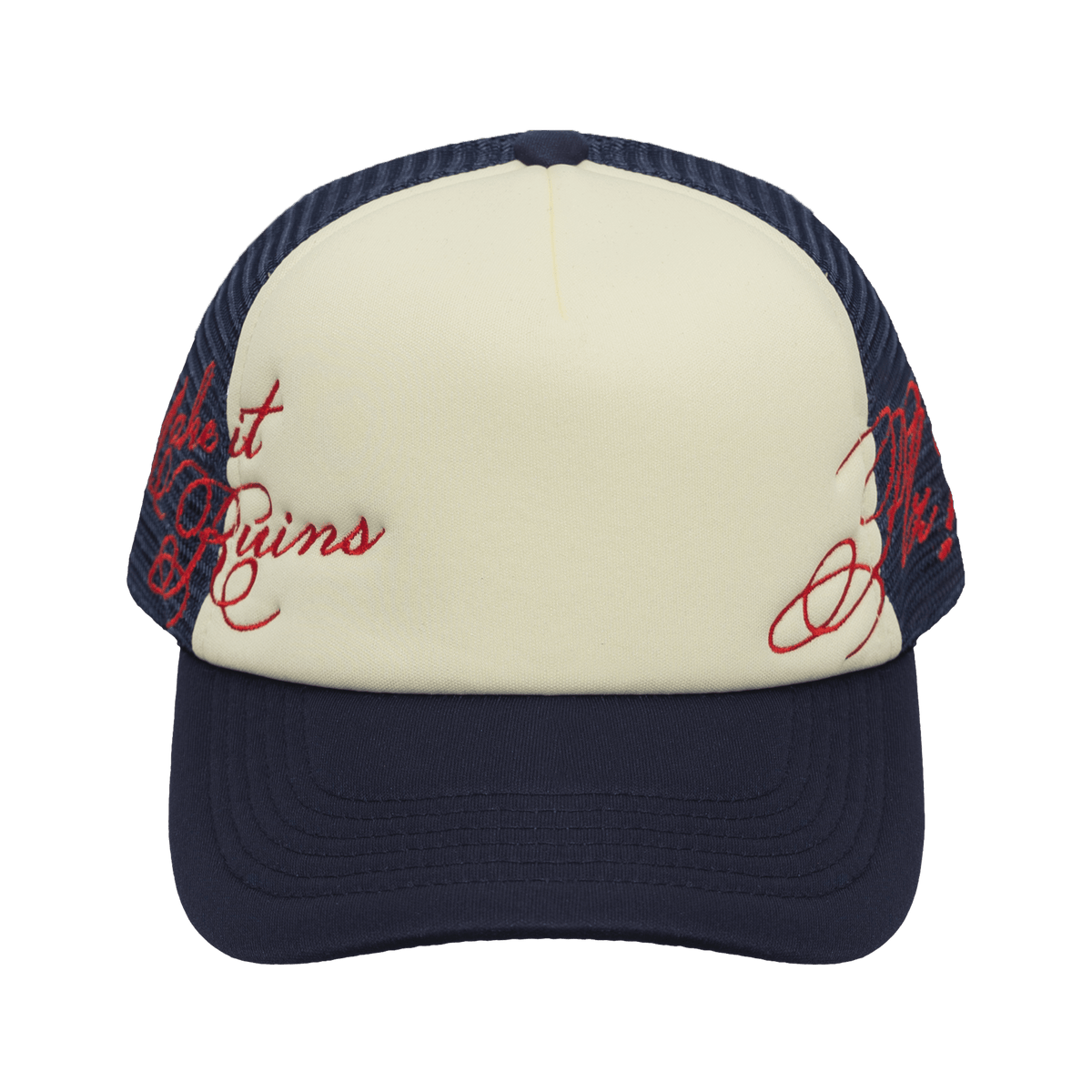 帽子 PLZ Make It Ruins Script Trucker Cap Script Trucker Cap / PLZ Make It Ruins