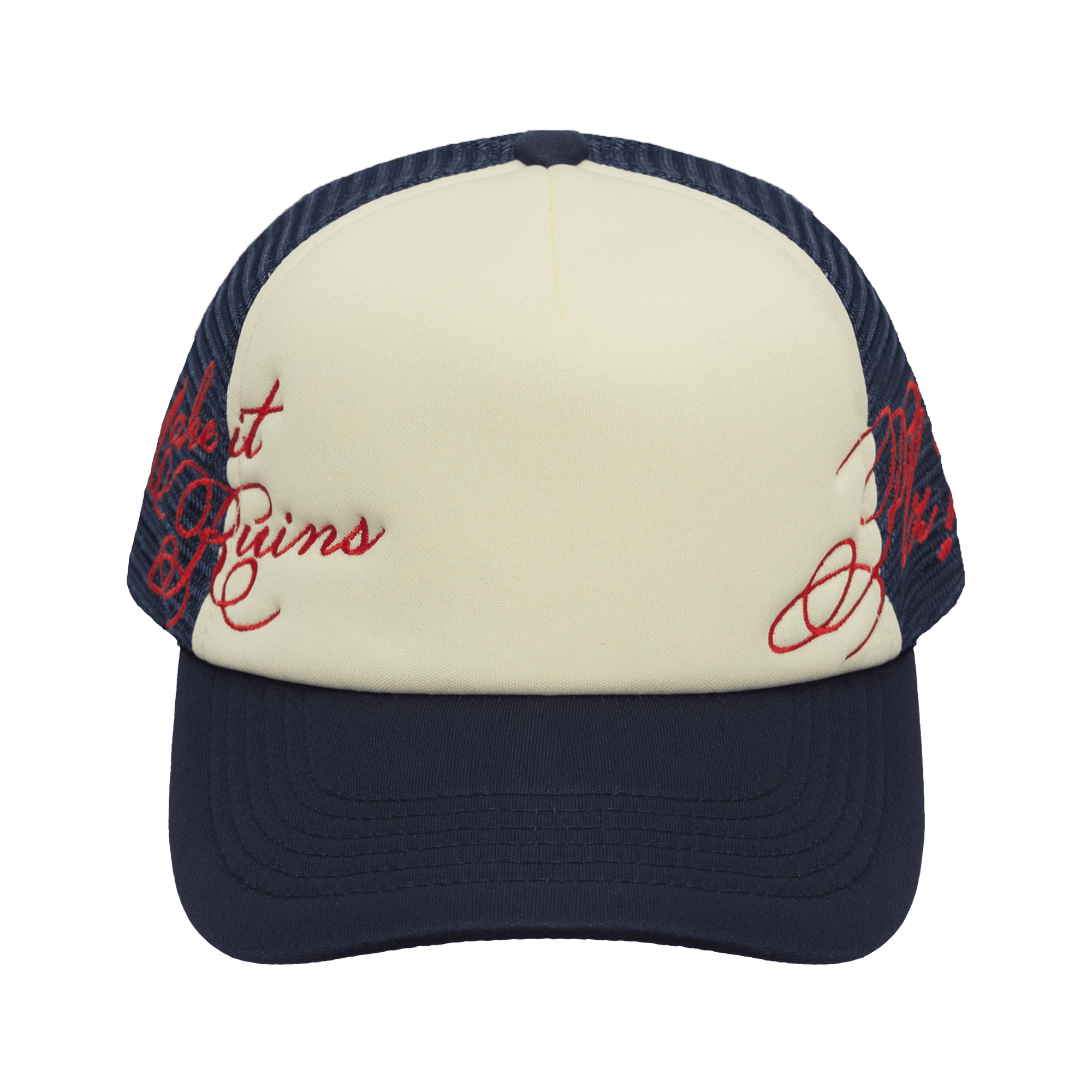 PLZ Script Trucker Cap - PLZ Make It Ruins