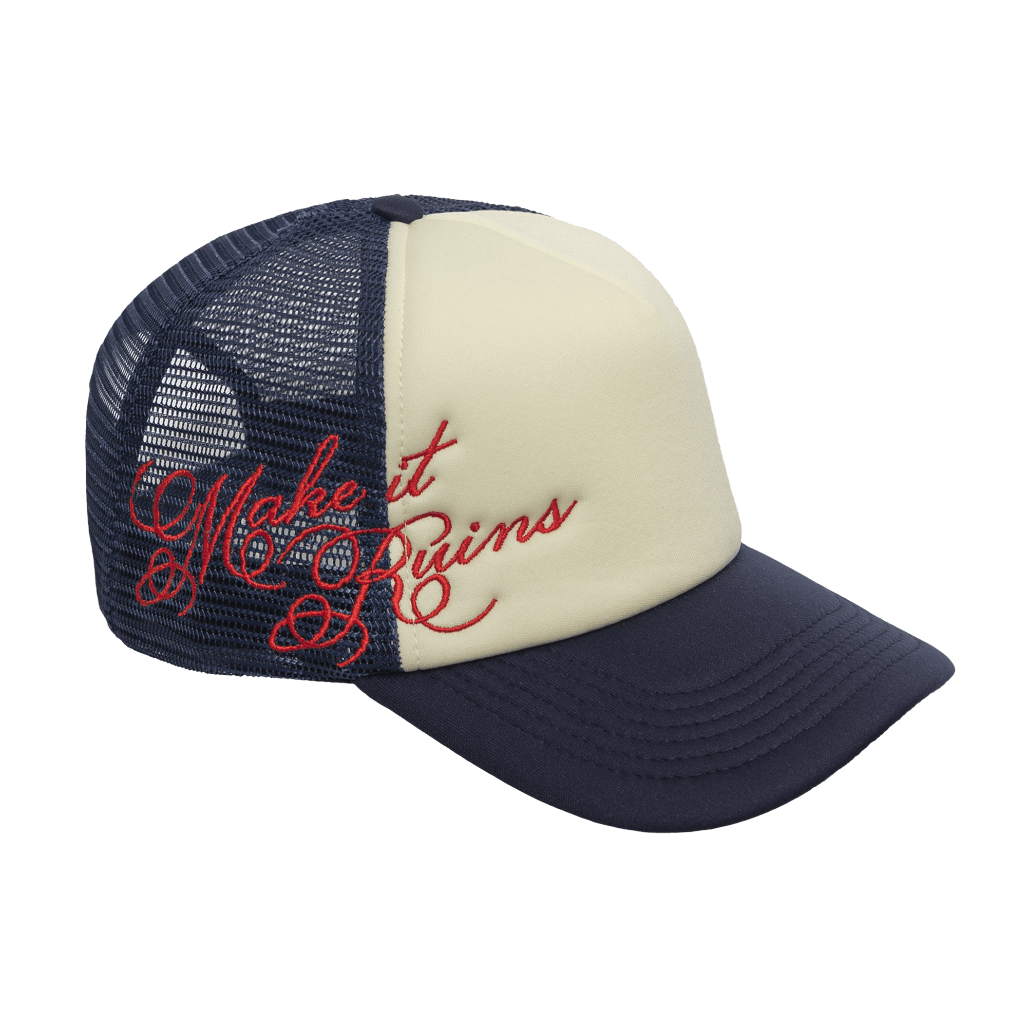 PLZ Script Trucker Cap - PLZ Make It Ruins